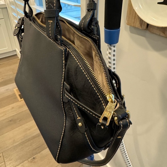 Lauren Ralph Lauren Sheldon black leather convertible purse - Picture 4 of 10